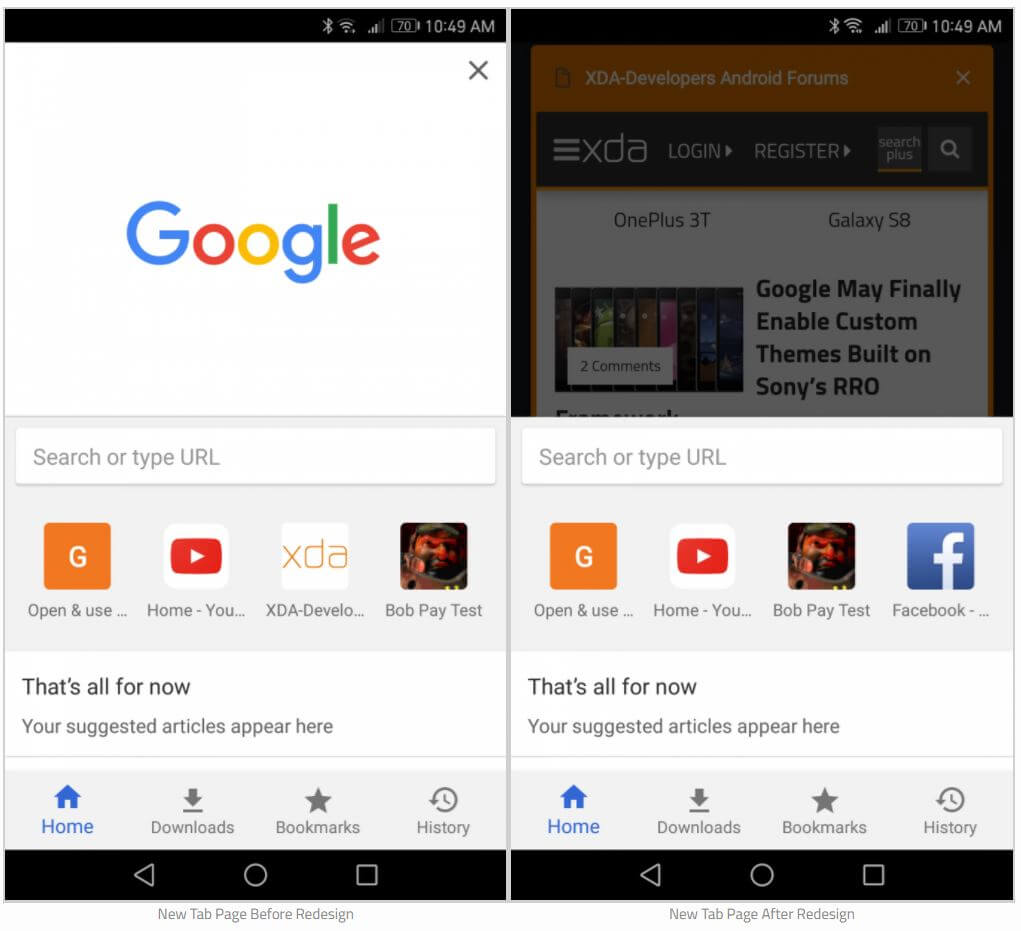  Chrome  Home  Neues Design  f r den Android Browser wird 