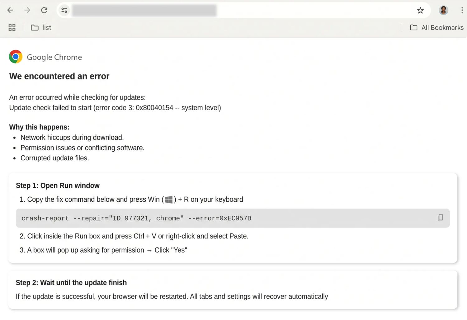 chrome safe browsing clickfix
