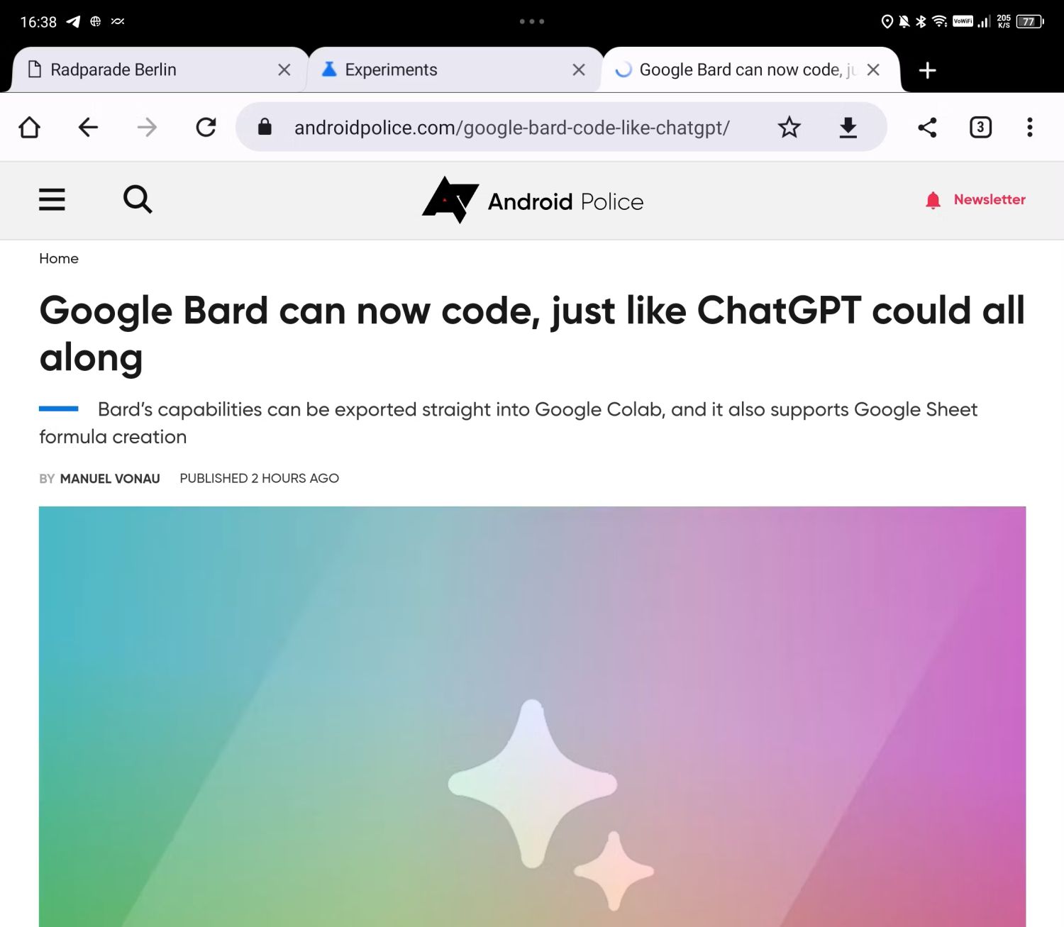 chrome tab android old