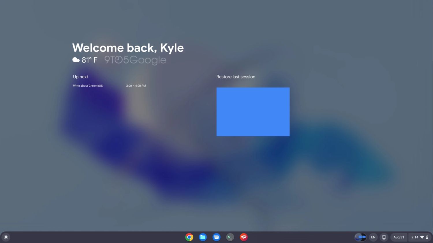 chromeos welcome screen glancables 1