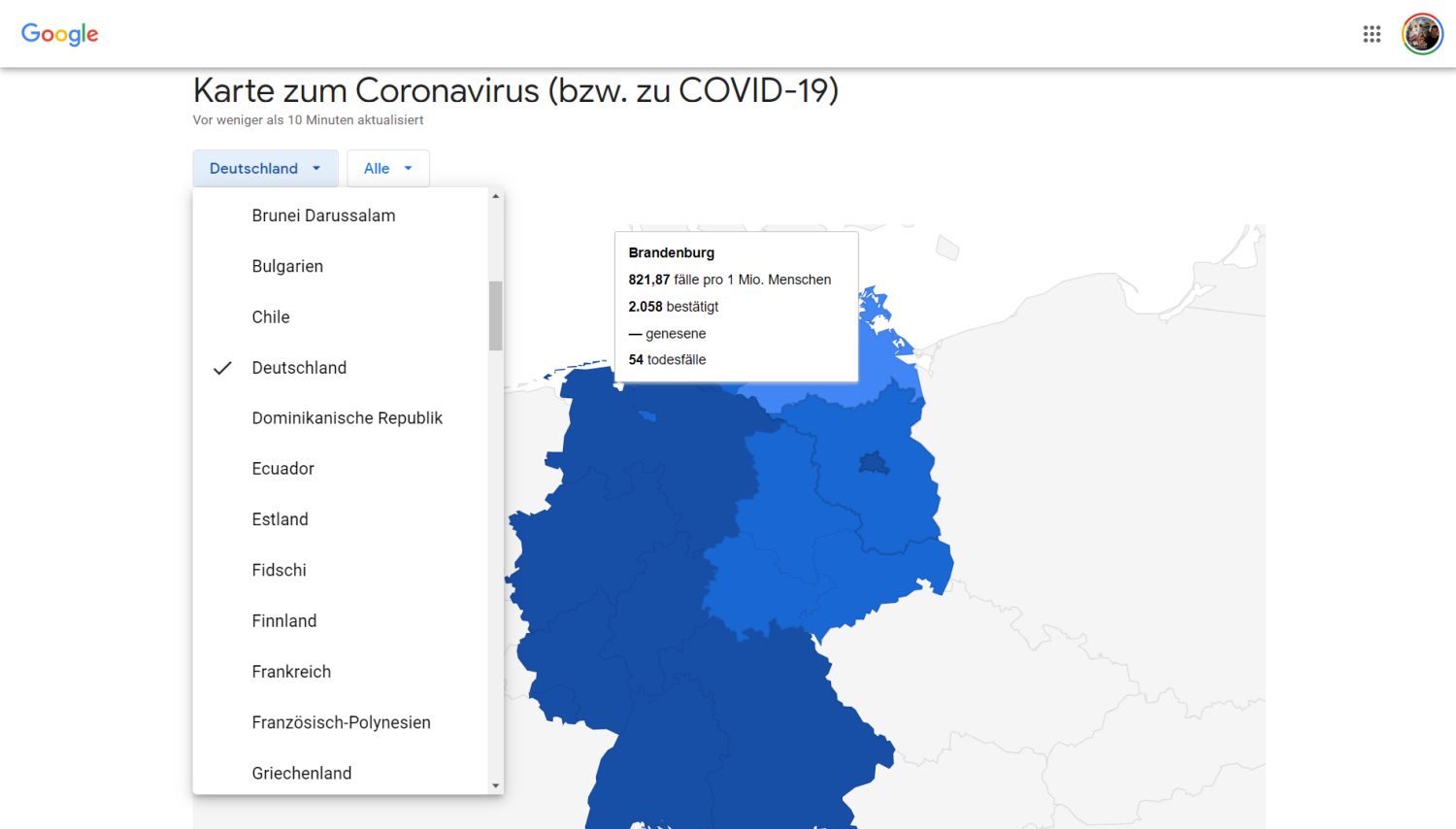 coronavirus covid-19 krisenkarte deutschland