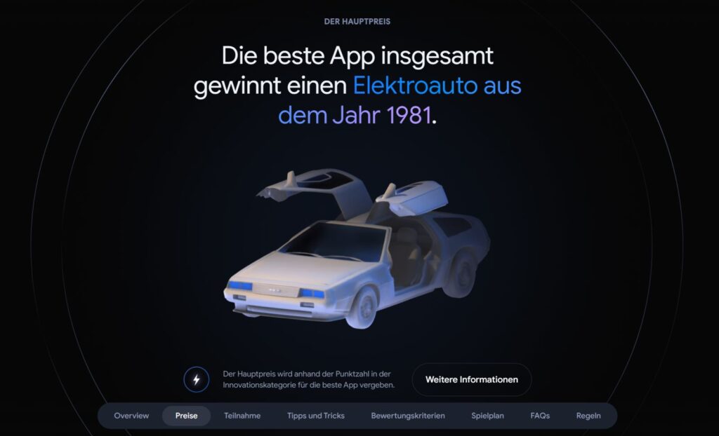 delorean auto gewinnen