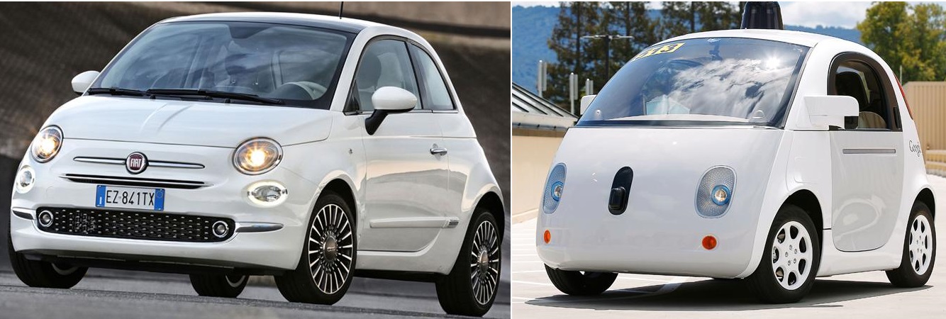 Fiat 500 vs Google Car