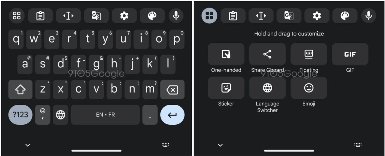 gboard neue buttons