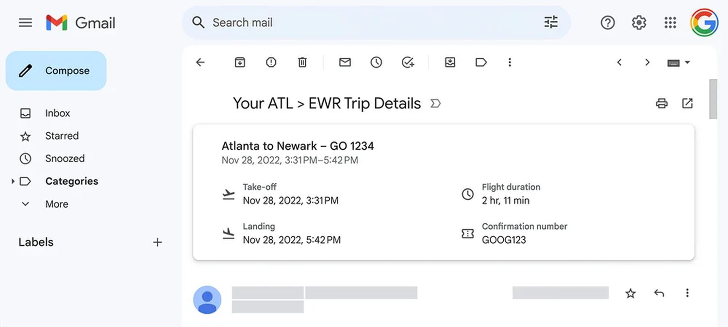 gmail email details tickets