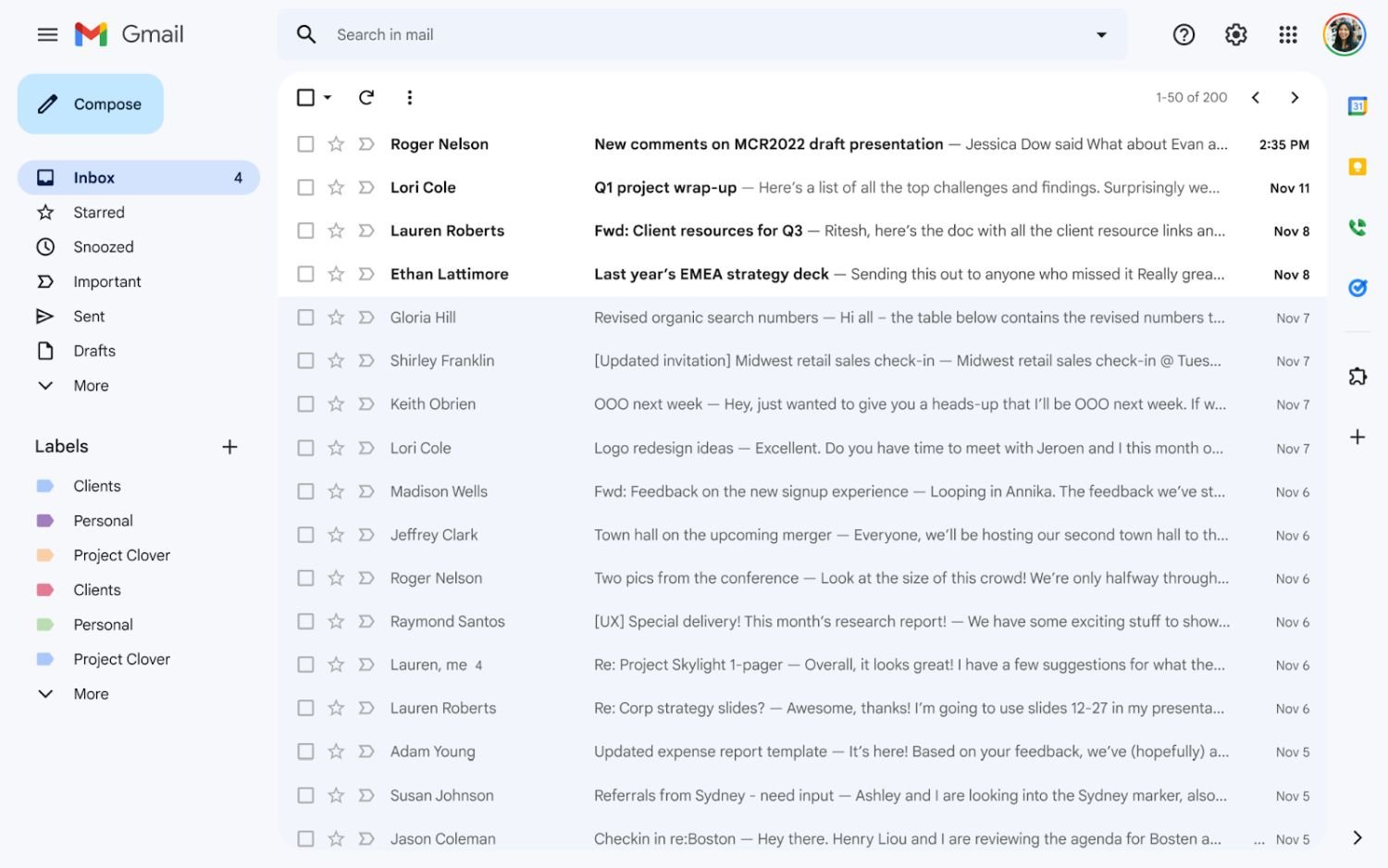 gmail only new design