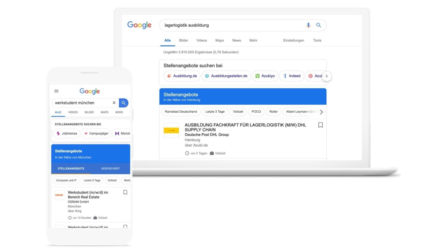 google for jobs deutschland screenshot