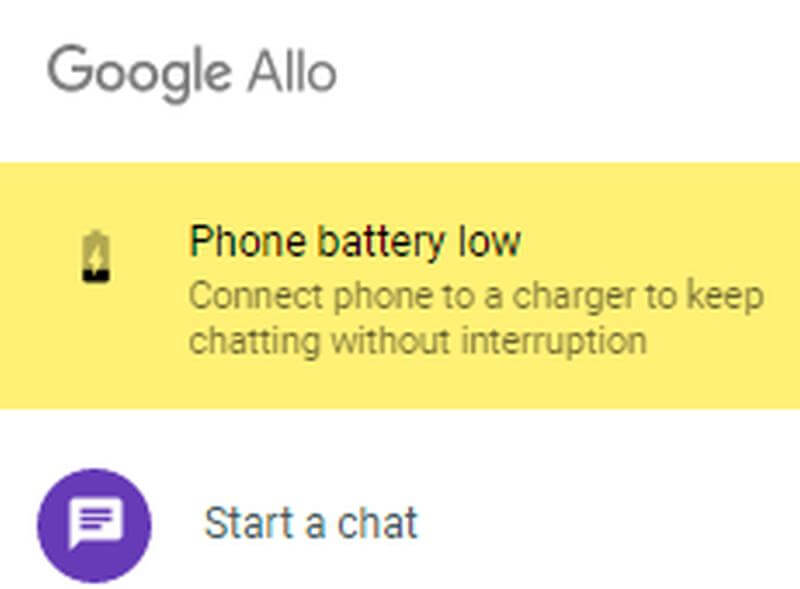 google allo battery