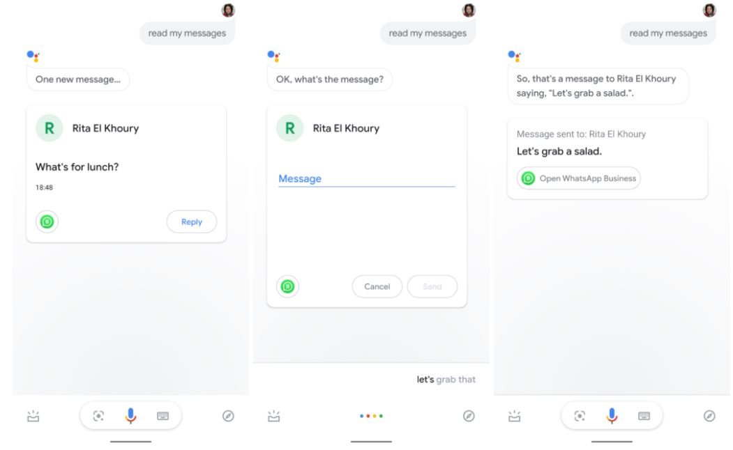google assistant android whatsapp messenger