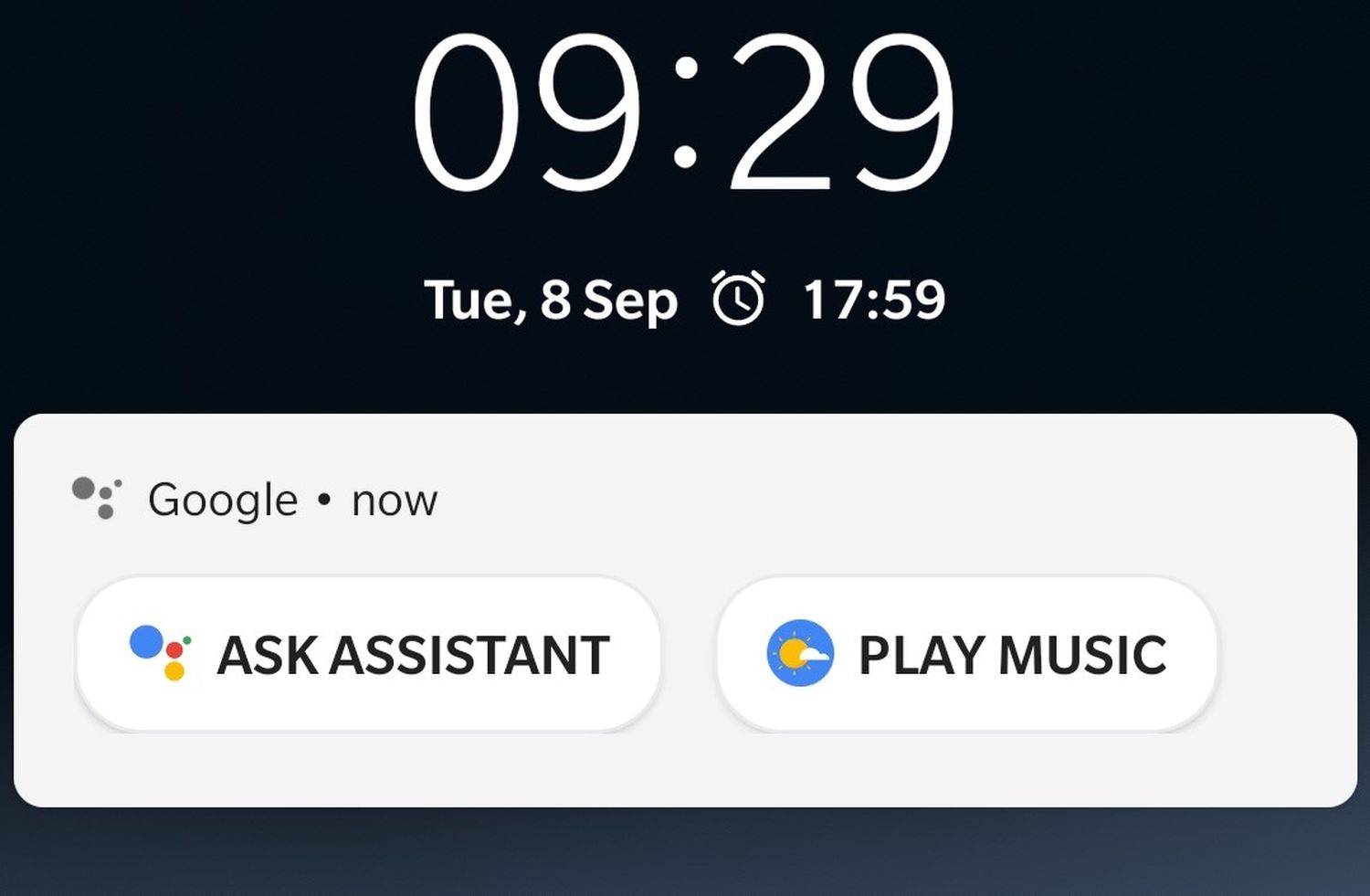 google assistant lockscreen big