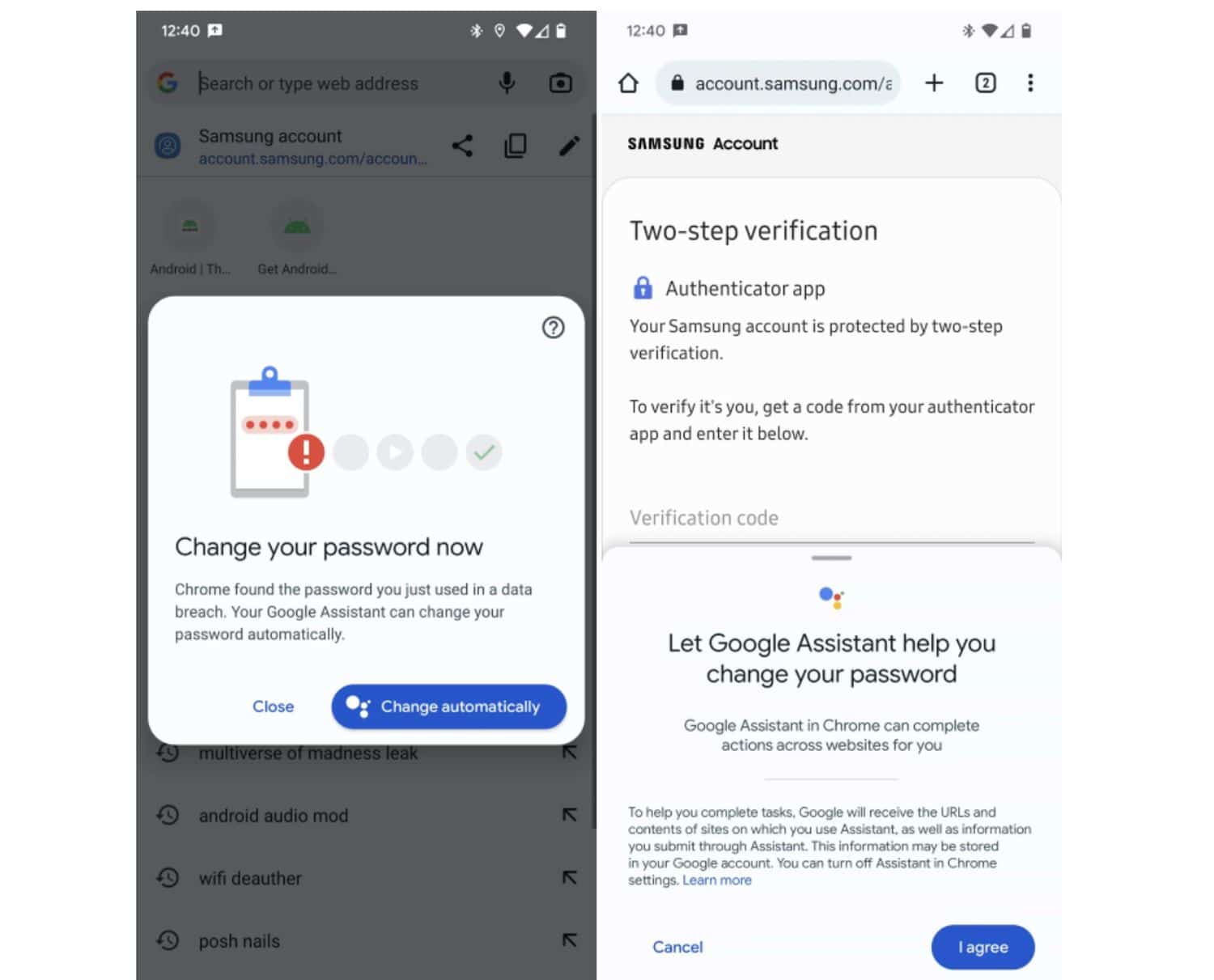 google assistant passwort ändern