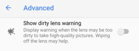 google camera dirty lens detection