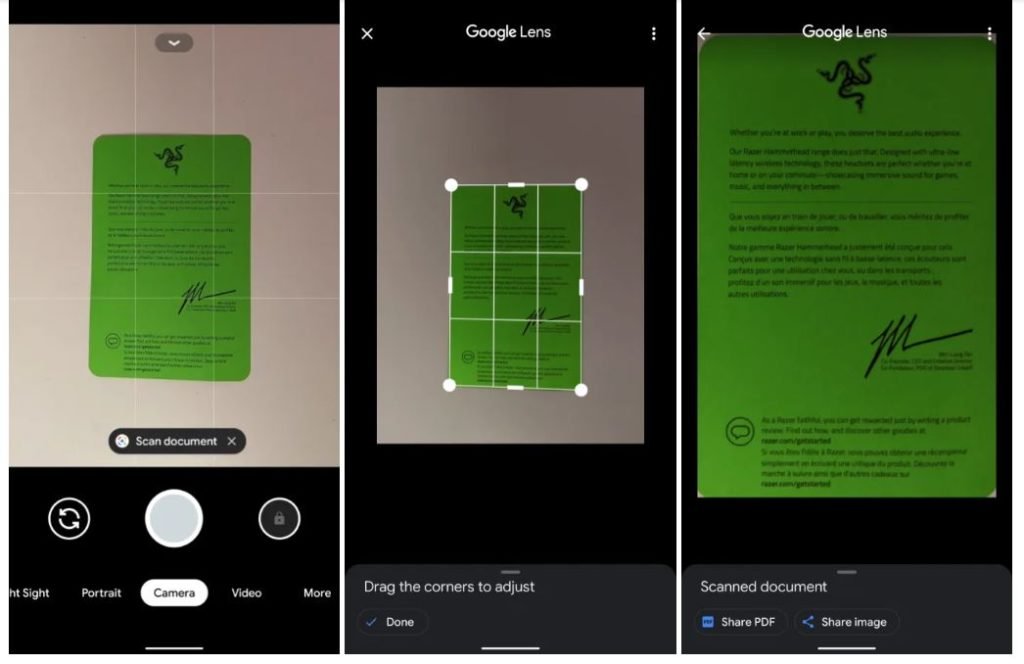 Google Kamera Die AndroidApp kann jetzt Dokumente scannen, kopieren