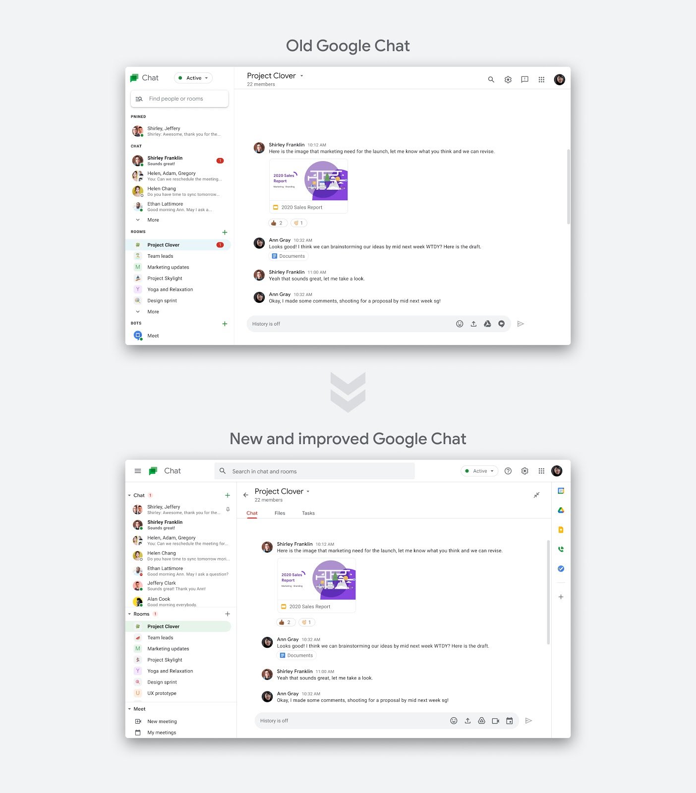 google chat old new