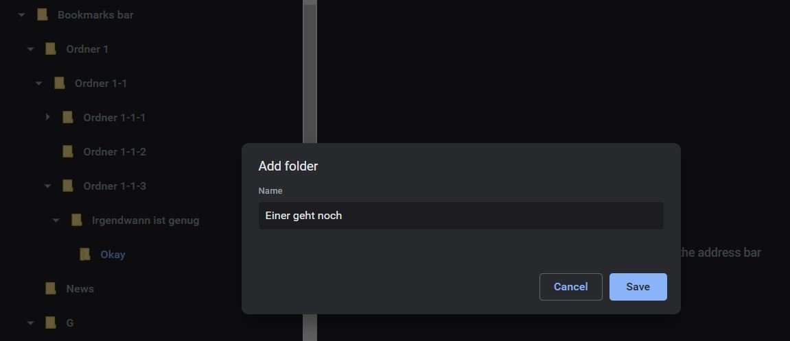 google chrome folder bookmark manager