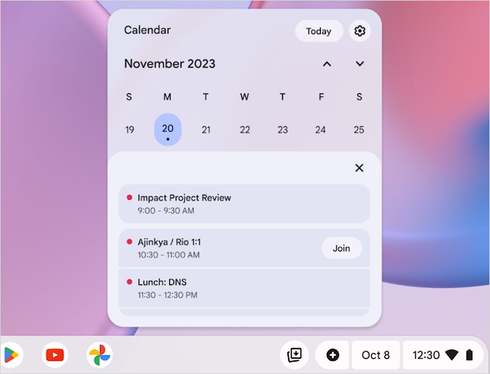 google chrome os kalender