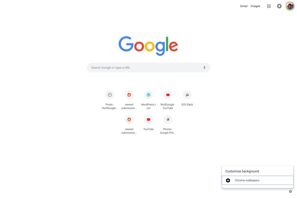 google chrome os new tab