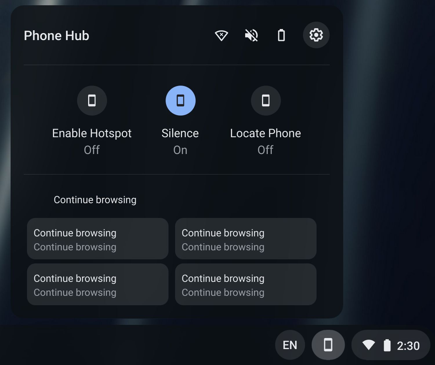 google chrome os phone hub android