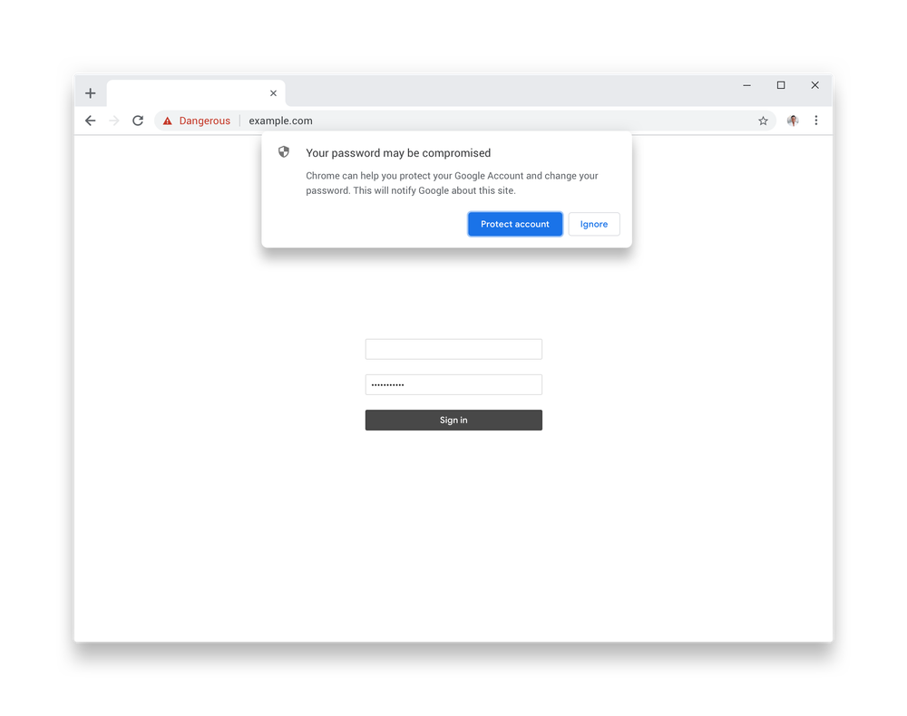 google chrome phishing warning