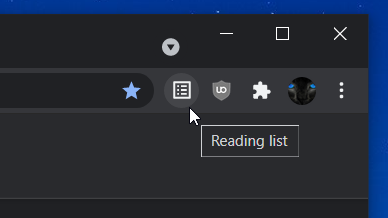 google chrome reading list button