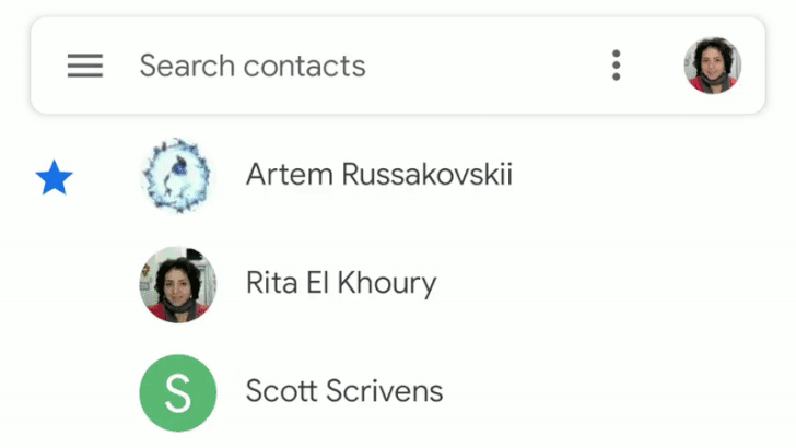 google contacts account switch
