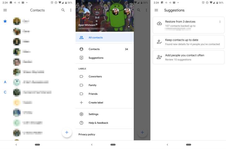 google contacts new