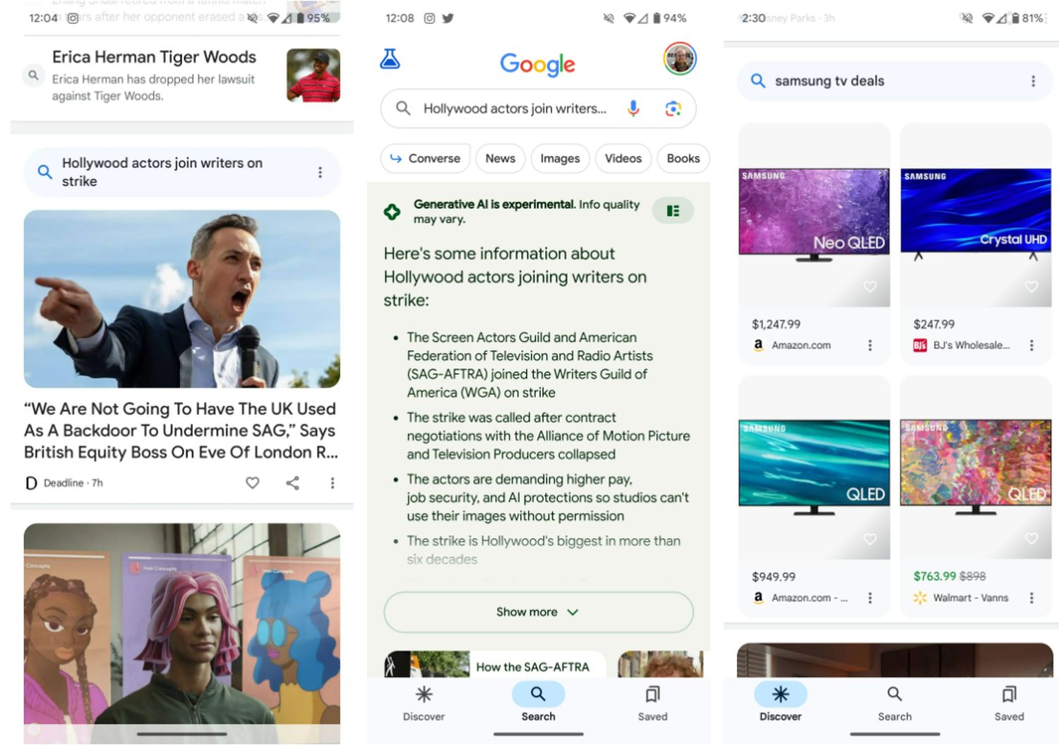 google discover feed suchleiste