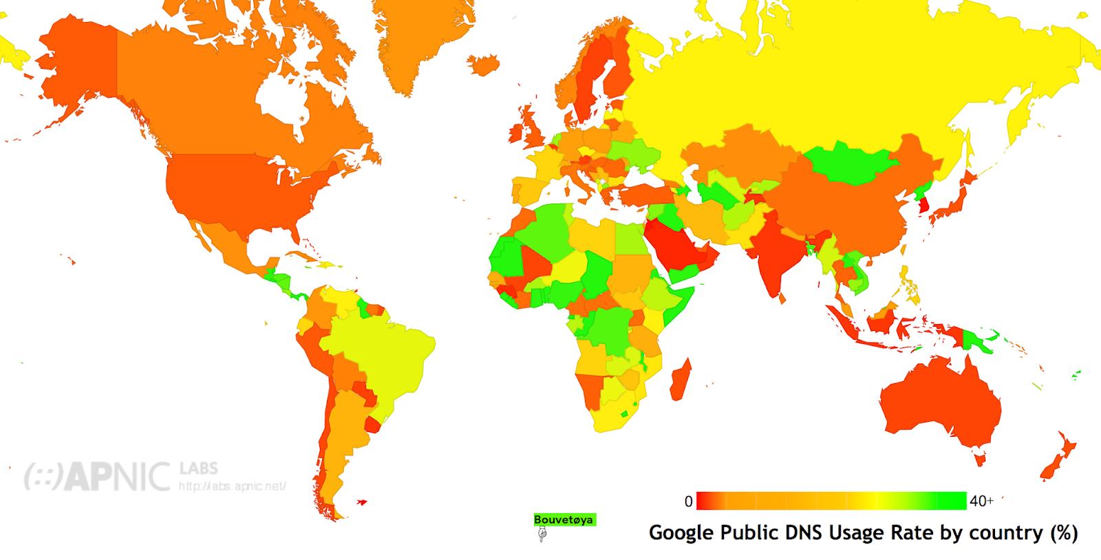 google dns worldwide