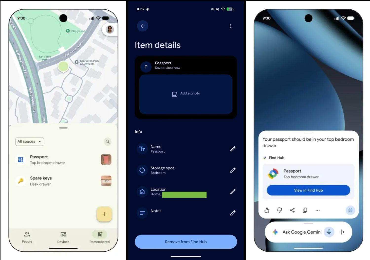 google find hub app update gegenstände
