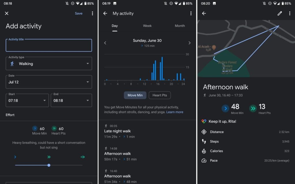 Google Fit: Die Android-App bekommt einen Dark Mode mit einigen ...
