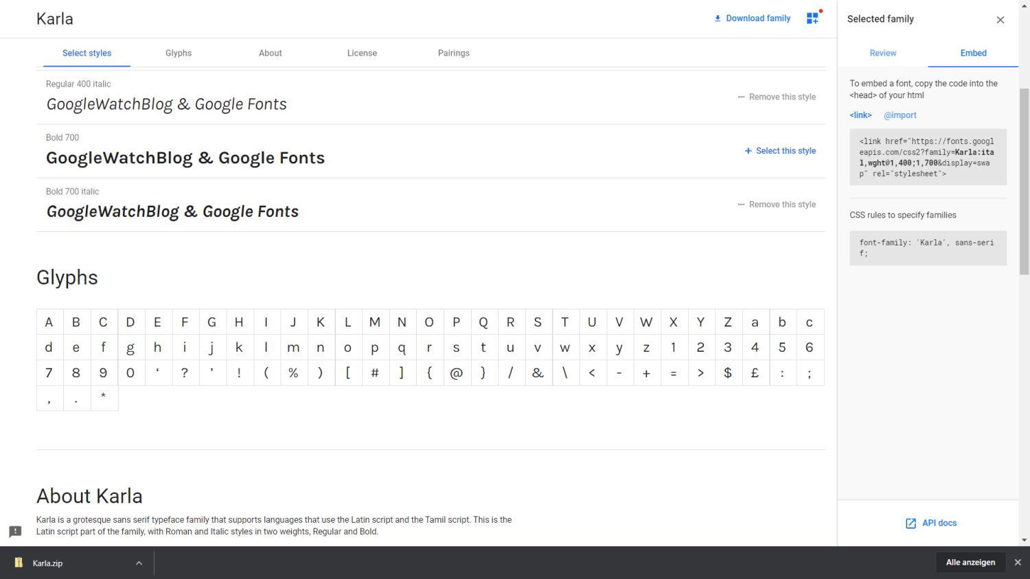 google fonts font