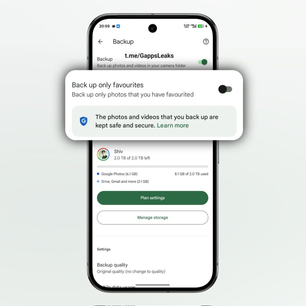 google fotos favoriten backup