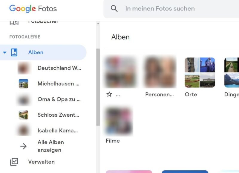 Google Fotos Schneller Zugriff auf die Fotoalben neue Verknüpfung in