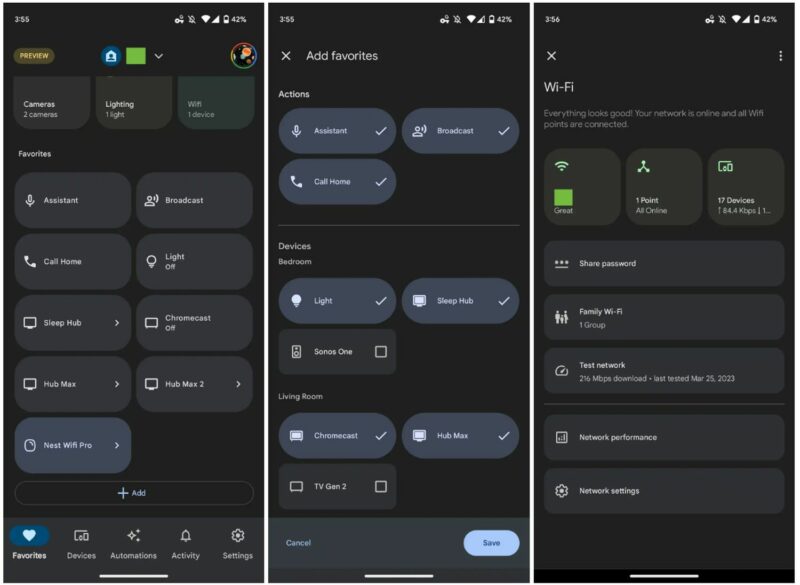 Google Home Update für die Smart HomeSteuerung Favoriten sortieren und neue WLANTiles