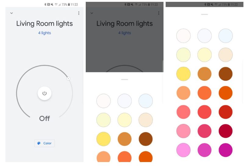google home light color