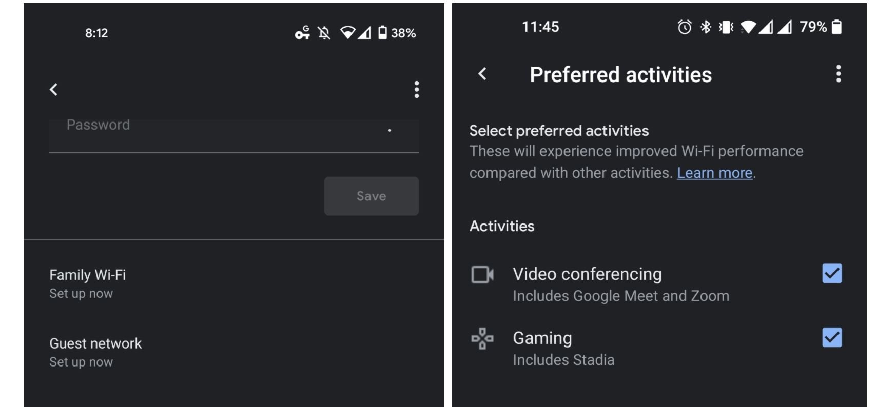 google home prefered activities