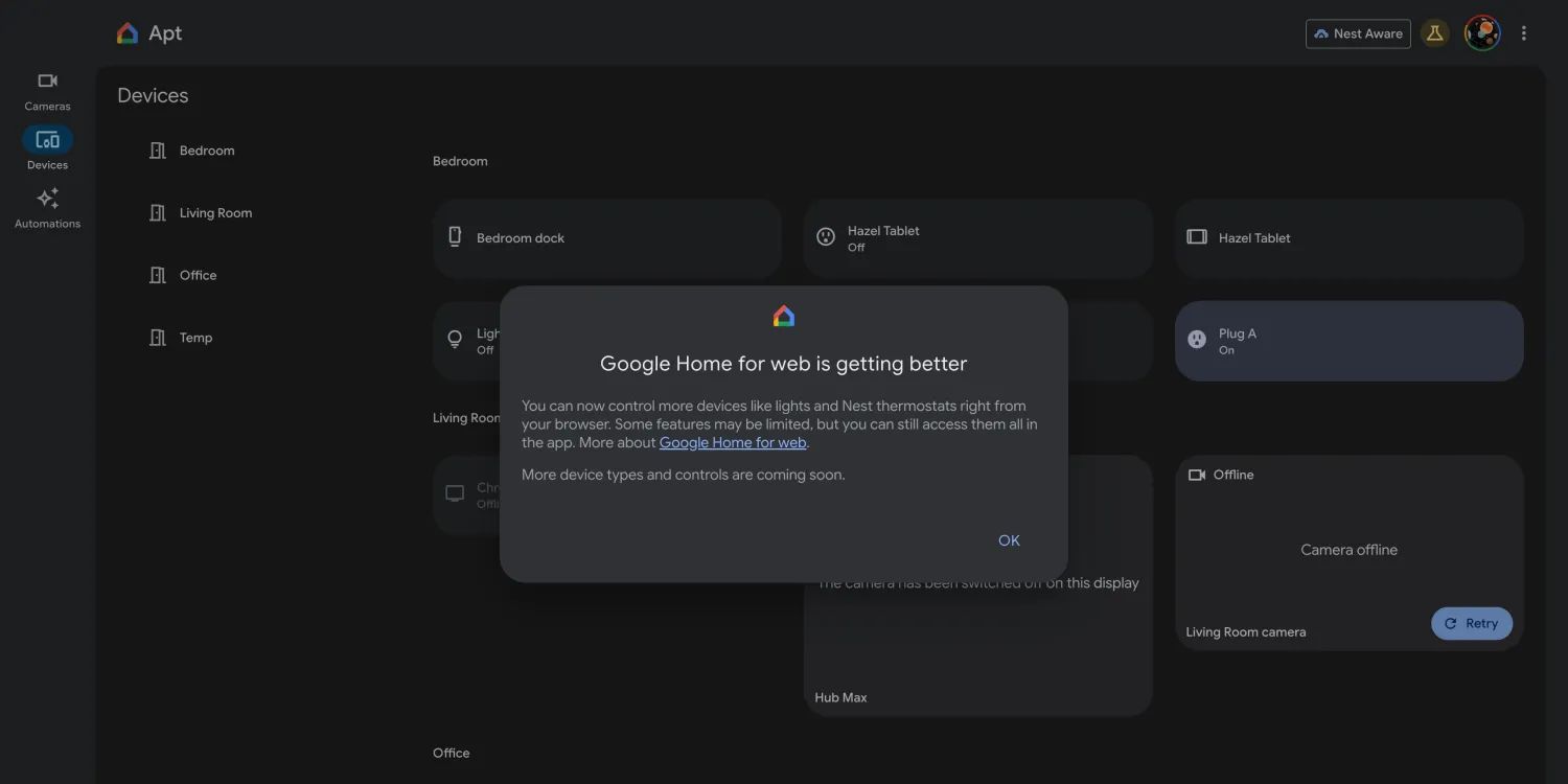 google home web devices