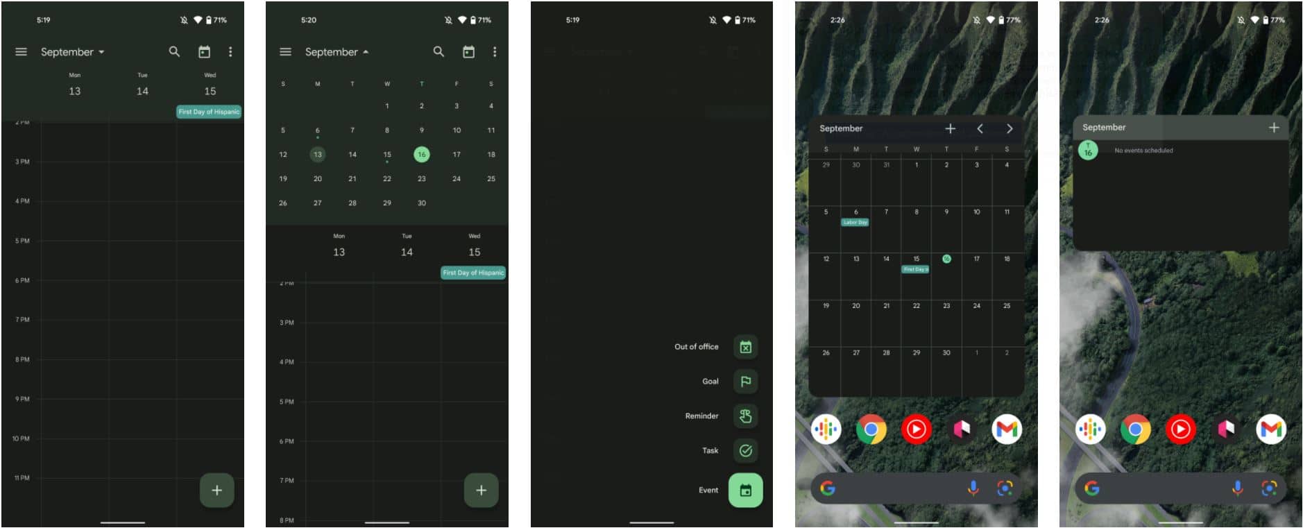 google kalender android 12 material you