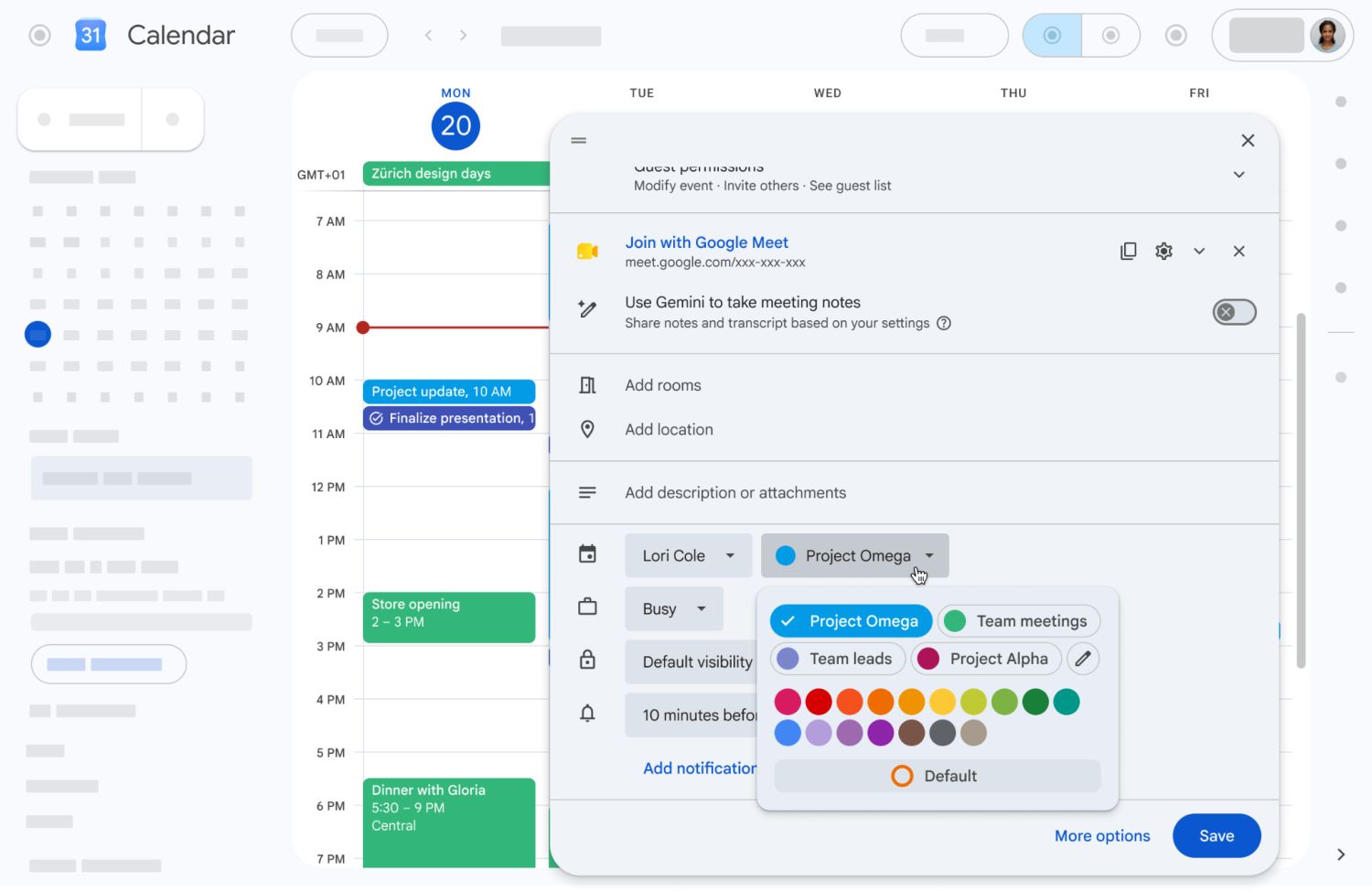google kalender farben