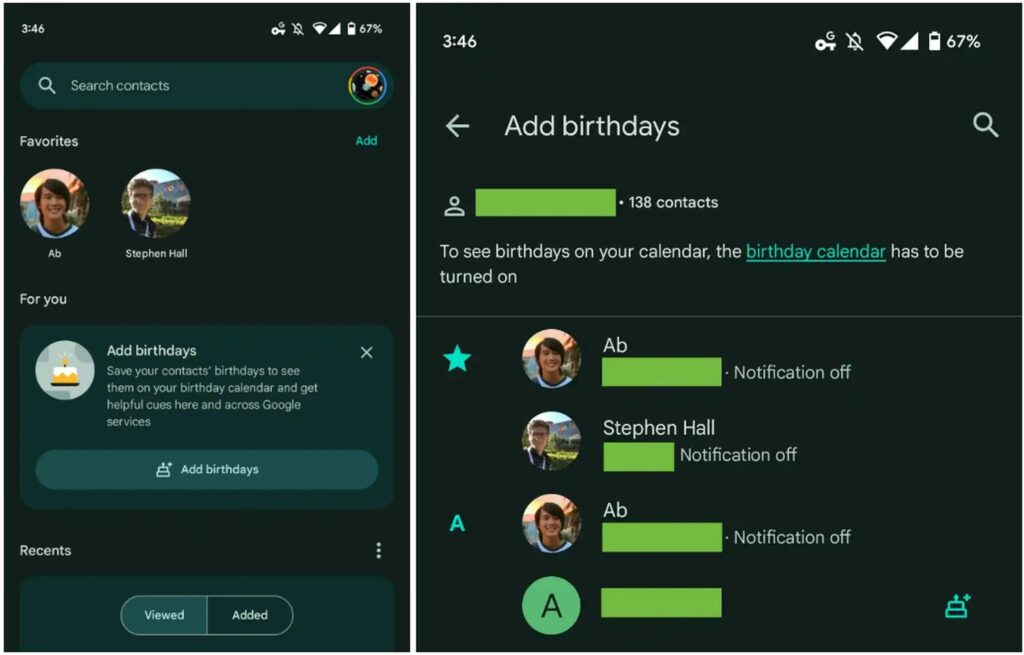 Google Kontakte: Neuer Highlights-Bereich erinnert jetzt an Geburtstage