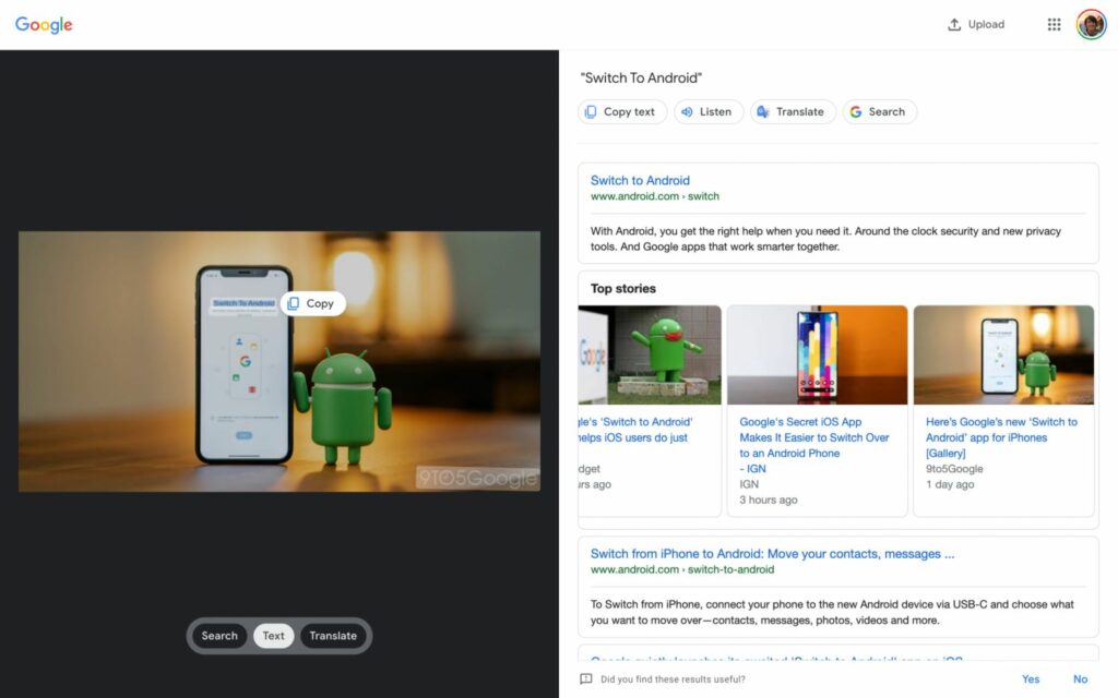 Google Lens Integration in den ChromeBrowser wird ausgebaut Text