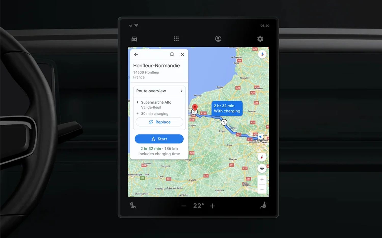 google maps android auto ladestation planung