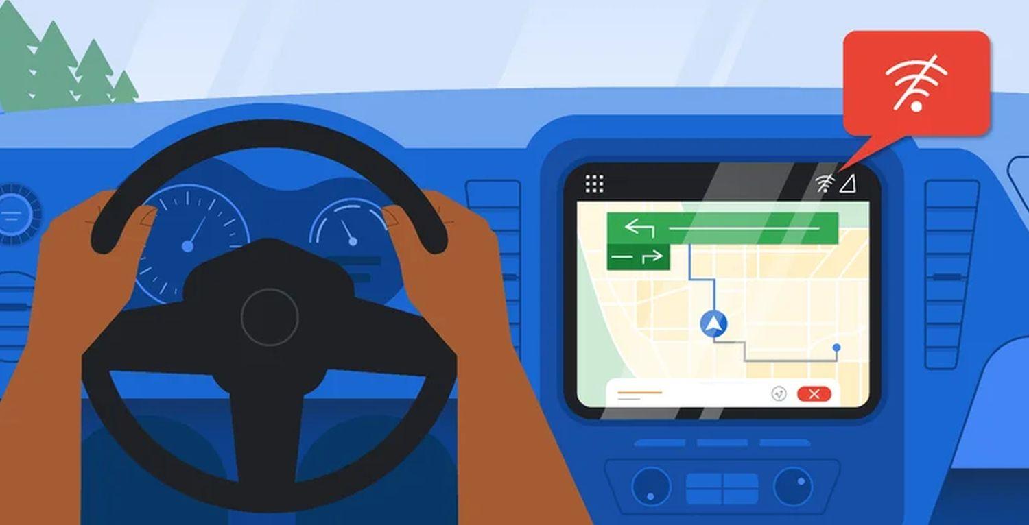 google maps android auto offline