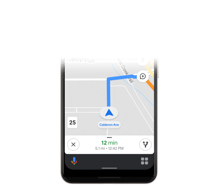 Modo de conducción del Asistente de Google Maps