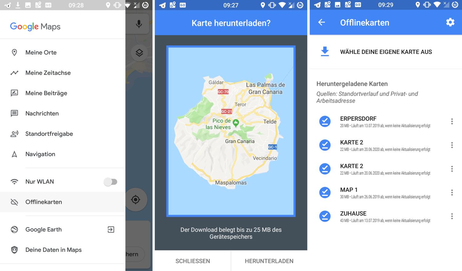 google maps download screenshots