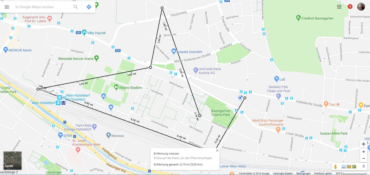 Google Maps Entfernung messen