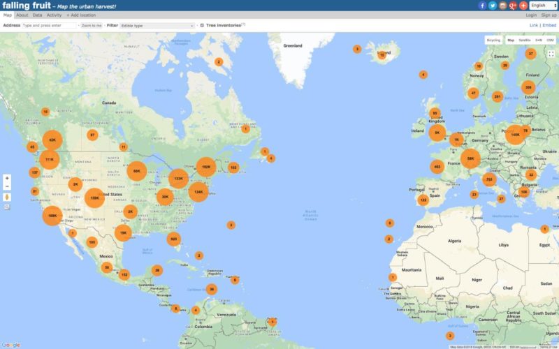 Falling Fruits Google Maps Mashup - Google Maps Falling Fruits 800x500 