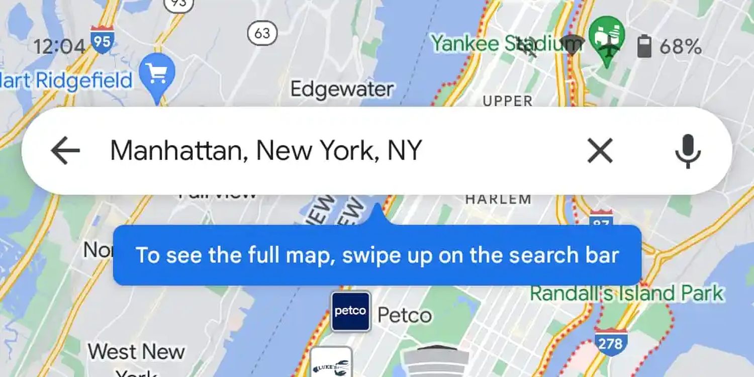 google maps navigation ausblenden swipe