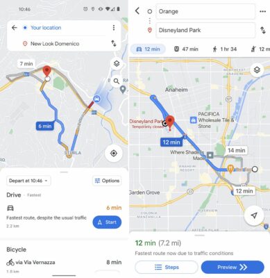 Google Maps: Neues Design für die Routenplanung wird getestet ...