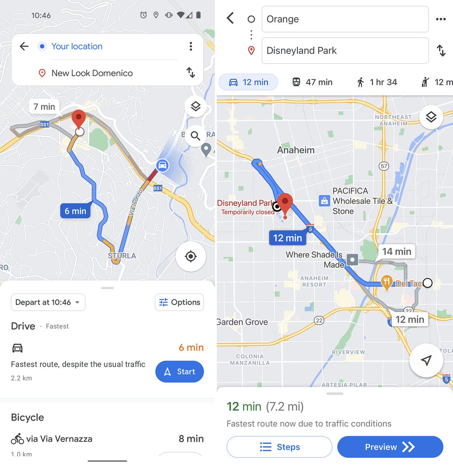google maps new design old design